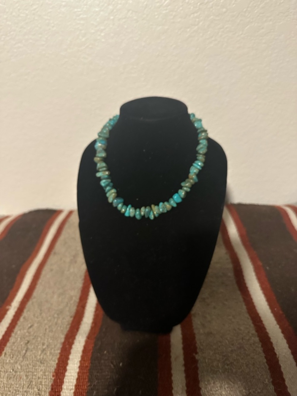 Hand Crafted “One of a Kind”Teal Blue Turquoise & Sterling Silver Necklace